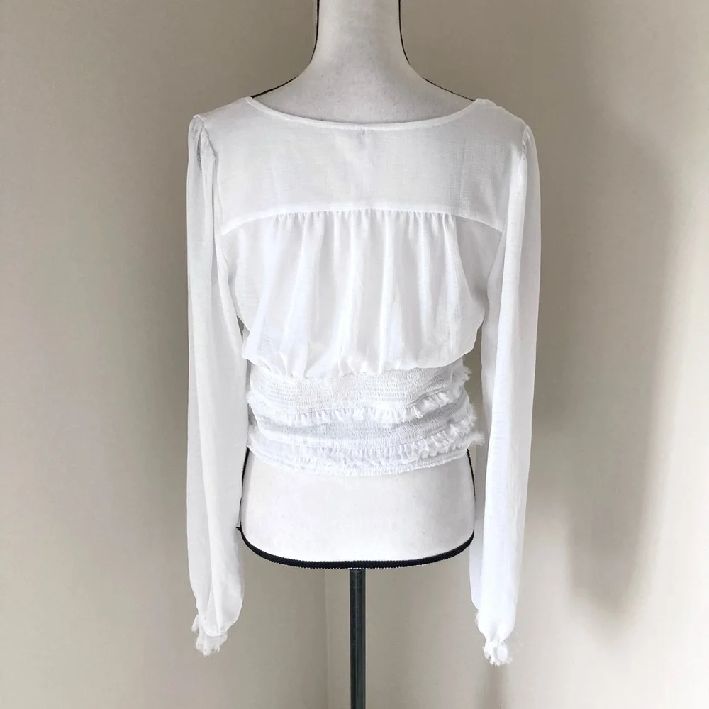 Free People Solid Lolita Blouse in White Size M